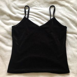 velvet cropped tank top